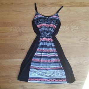 Black tribal print dress